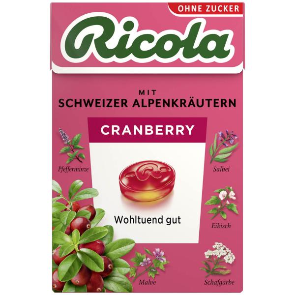 Ricola Cranberry ohne Zucker 50g