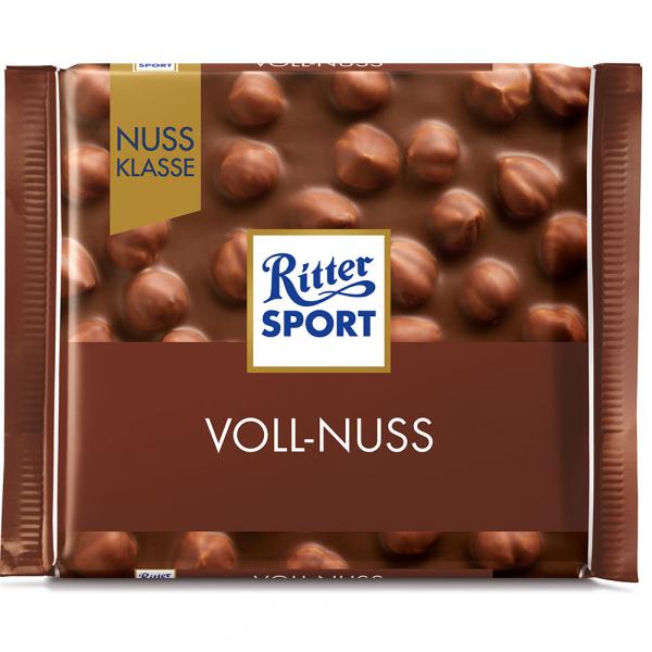 Ritter Sport Voll-Nuss 100g Vollmilch-Schokolade mit ganzen Haselnüssen