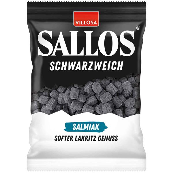 Sallos Schwarzweich Salmiak 200g Weichlakritz. Für Veganer geeignet.