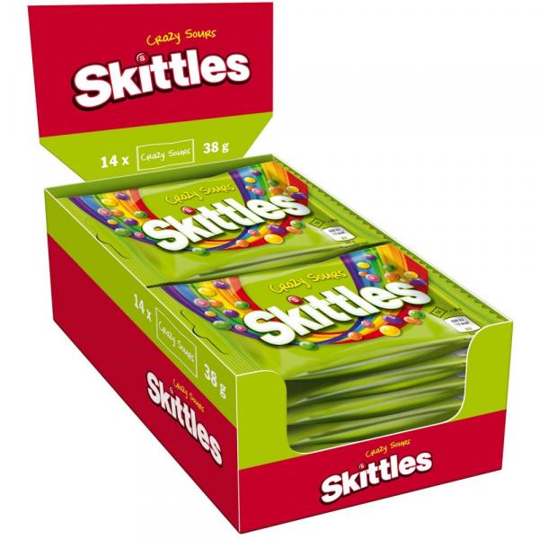 Skittles Kaudragees Crazy Sours 14x 38g=532g