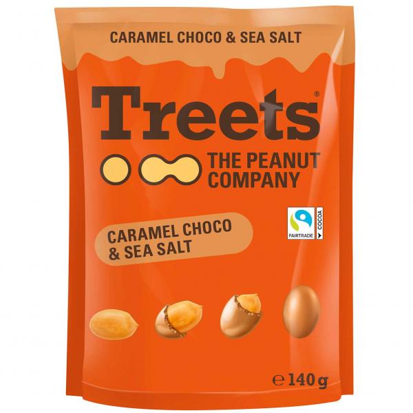 Treets - The Peanut Company Peanuts Caramel Choco & Sea Salt 140g