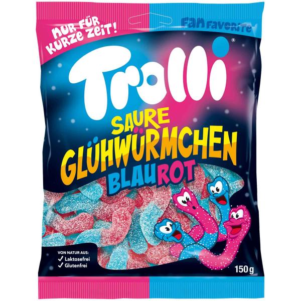 Trolli Saure Glühwürmchen Fan-Favorite Blau-Rot 150g