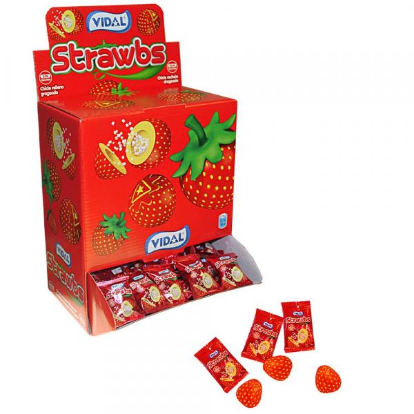 Vidal Strawbs Kaugummi mit Erdbeergeschmack