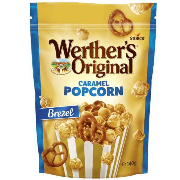 Werther's Original Caramel Popcorn Brezel 140g Popcorn und Laugengebäck