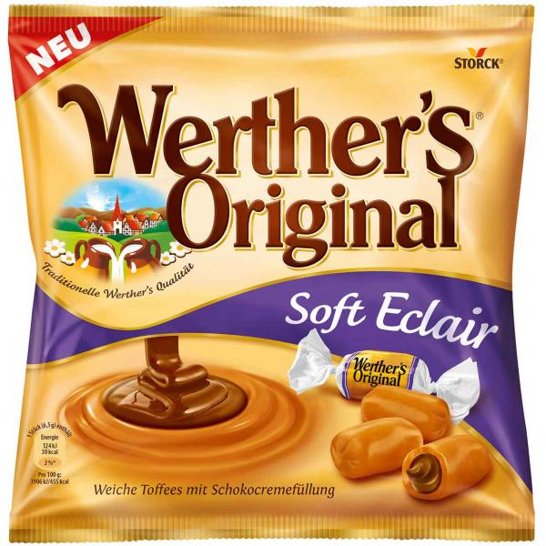 Werther's Original Soft Eclair 180g Weiche Karamellbonbons mit Schokoladenfüllung